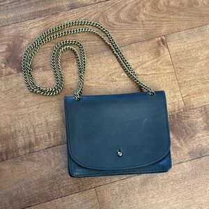 Madewell The Chain Crossbody Bag Black Leather Mini Purse